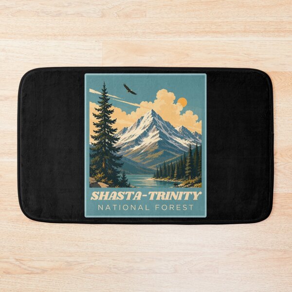 Item preview, Shasta-Trinity National Forest in California - USA, Vintage Art Travel Landscape designed and sold by MaateoDesign.