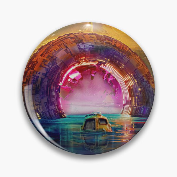 Item preview, Circular neon portal on the horizon designed and sold by JaN44Fotografia.