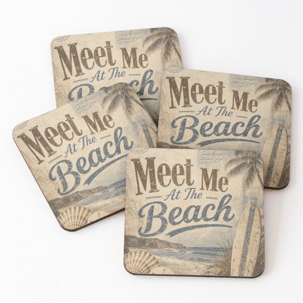 Item preview, Meet Me At The Beach — Vintage Sepia Collage, Distressed Tritone Beach Graphic designed and sold by Jandedan.