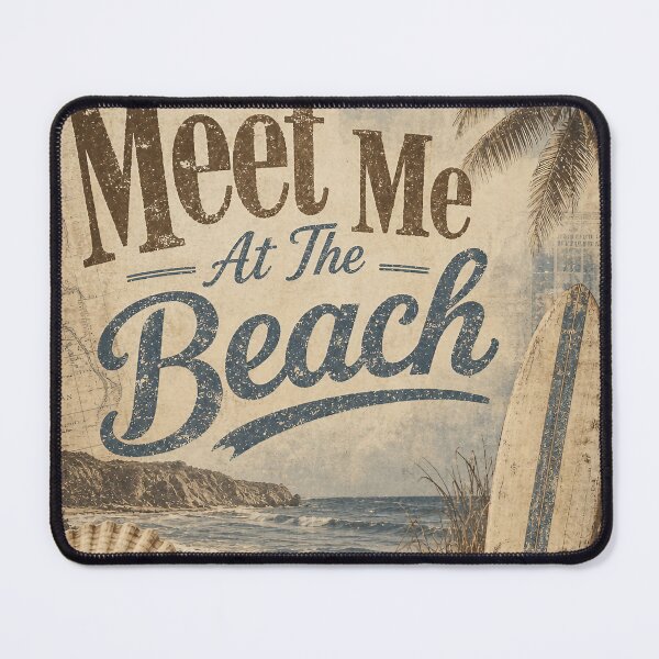 Item preview, Meet Me At The Beach — Vintage Sepia Collage, Distressed Tritone Beach Graphic designed and sold by Jandedan.