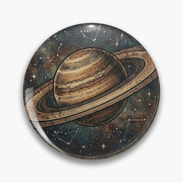 Item preview, Vintage Saturn Planet Retro Astronomy Emblem designed and sold by ZENVIRART.