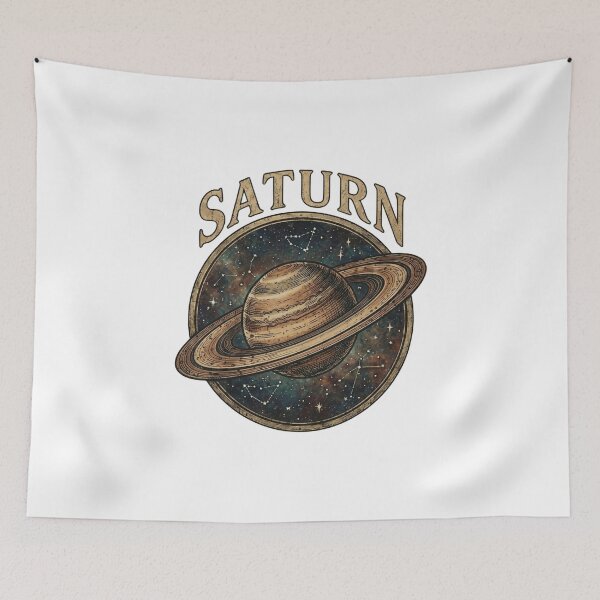 Item preview, Vintage Saturn Planet Retro Astronomy Emblem designed and sold by ZENVIRART.