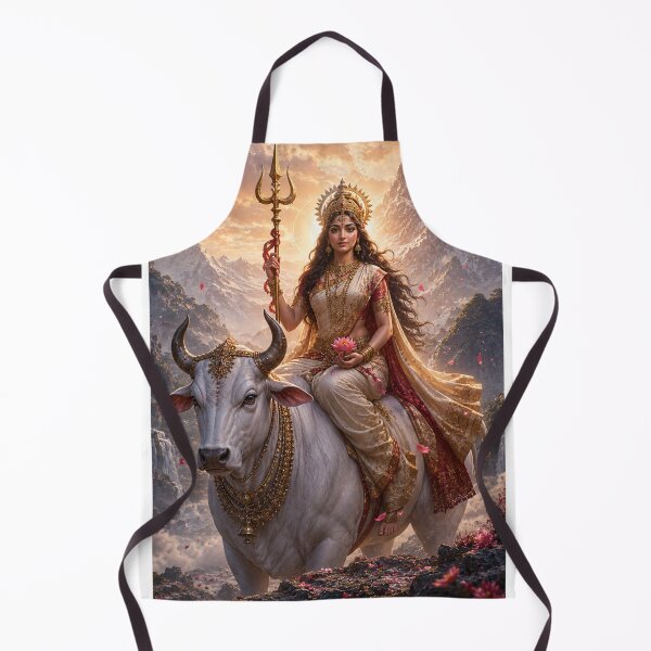 Item preview, Shailaputri Goddess Navratri Wall Art | Dussehra Divine Devi Artwork | Himalayan Shakti Poster designed and sold by Homyar.