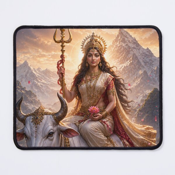 Item preview, Shailaputri Goddess Navratri Wall Art | Dussehra Divine Devi Artwork | Himalayan Shakti Poster designed and sold by Homyar.