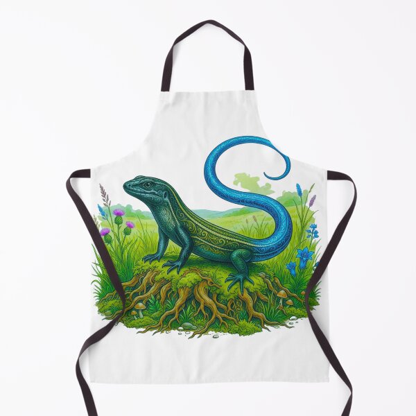Item preview, Mystical Blue Skink Fantasy Woodland Reptile Art designed and sold by HoneyBreezeCo.