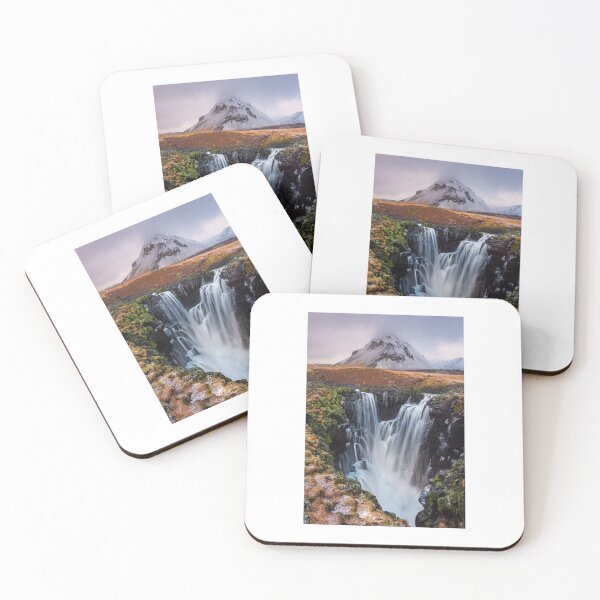 Item preview, Majestic Volcanic Peak and Canyon Waterfall – Dramatic Nordic Wilderness Photography designed and sold by JohnManuelPhoto.