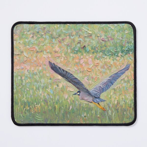 Item preview, Oil Painting-Style Yellow-Crowned Night Heron Flying designed and sold by Pondside-Pics.