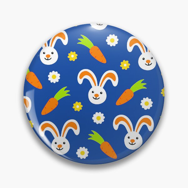 Item preview, Easter Bunnies With Carrots Pattern On Blue designed and sold by DEC02.