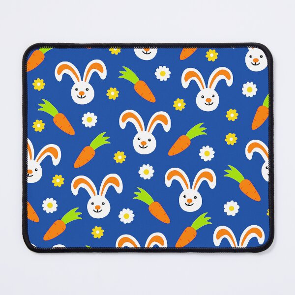 Item preview, Easter Bunnies With Carrots Pattern On Blue designed and sold by DEC02.