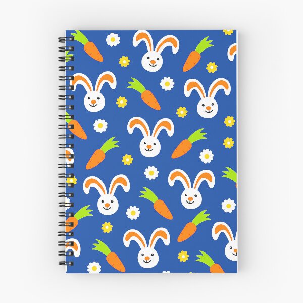 Item preview, Easter Bunnies With Carrots Pattern On Blue designed and sold by DEC02.