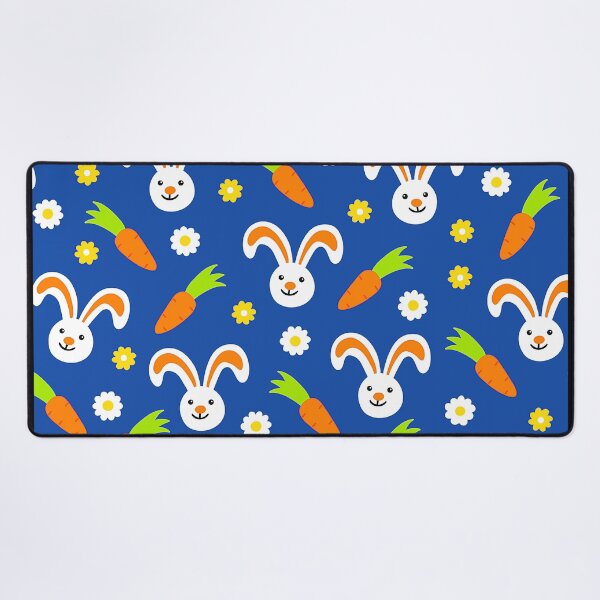 Item preview, Easter Bunnies With Carrots Pattern On Blue designed and sold by DEC02.