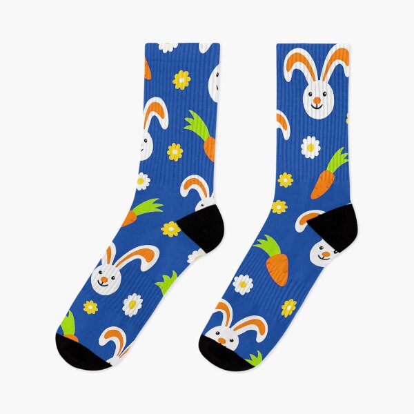 Item preview, Easter Bunnies With Carrots Pattern On Blue designed and sold by DEC02.