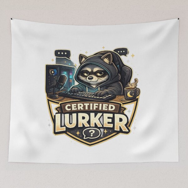 Item preview, Certified Lurker Gamer Raccoon Design designed and sold by ShirtHatch.