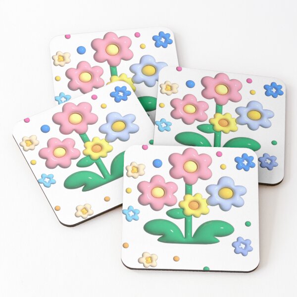 Item preview, 3D Cute Flower | Pastel Clay Retro Y2K Floral designed and sold by Rawafi Art Studio.
