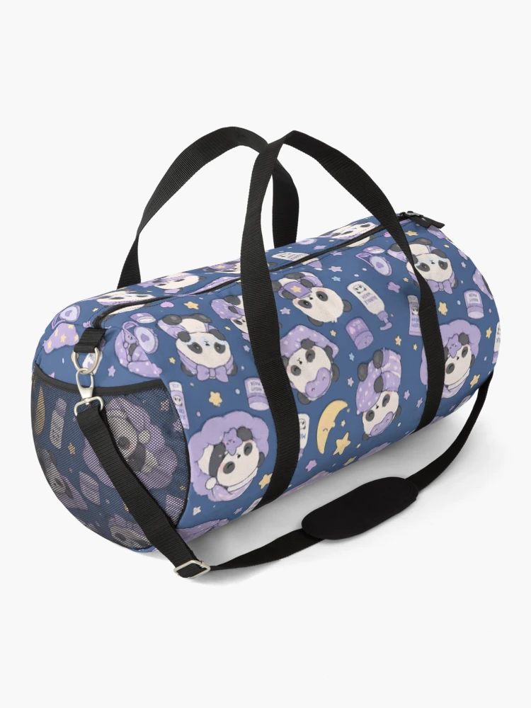 Thumbnail 2 of 3, Duffle Bag, Sleepy Panda Night Routine Pattern designed and sold by Soft Berry Studio.
