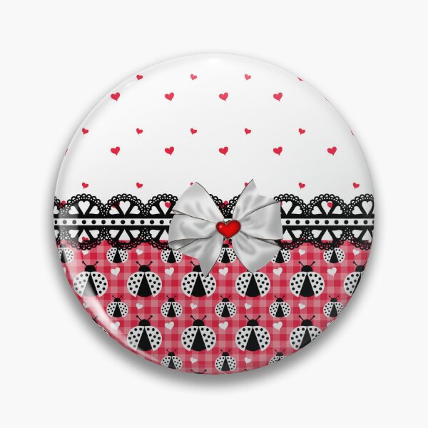 Item preview, Cute White Ladybug and Red Heart Pattern designed and sold by purplesensation.