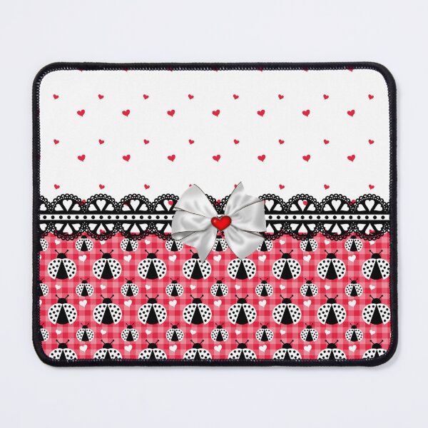 Item preview, Cute White Ladybug and Red Heart Pattern designed and sold by purplesensation.