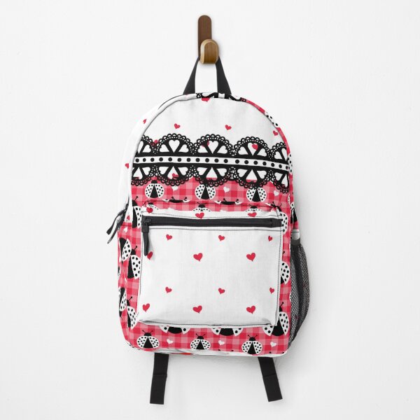 Item preview, Cute White Ladybug and Red Heart Pattern designed and sold by purplesensation.