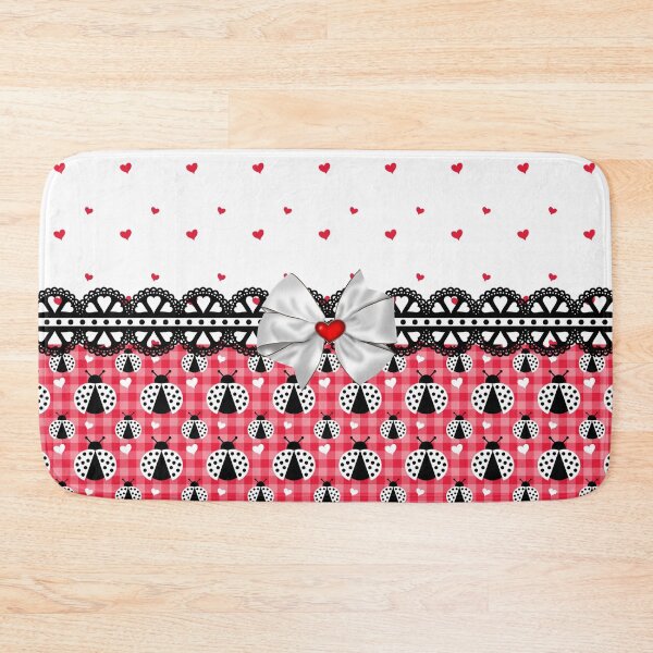 Item preview, Cute White Ladybug and Red Heart Pattern designed and sold by purplesensation.