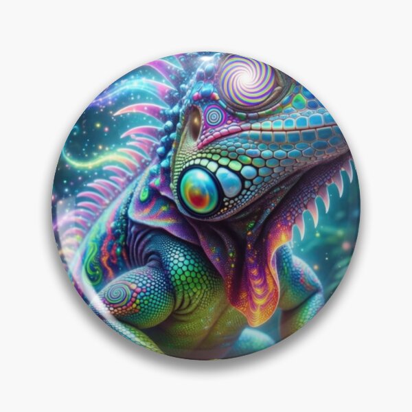 Item preview, Psychedelic Rainbow Iguana | Magical Crystal Jungle Fantasy Art designed and sold by bewitchedcuties.