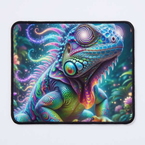 Item preview, Psychedelic Rainbow Iguana | Magical Crystal Jungle Fantasy Art designed and sold by bewitchedcuties.