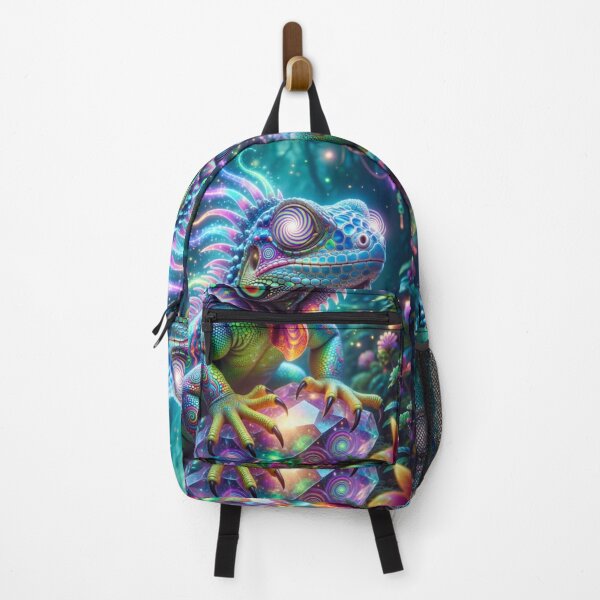 Item preview, Psychedelic Rainbow Iguana | Magical Crystal Jungle Fantasy Art designed and sold by bewitchedcuties.