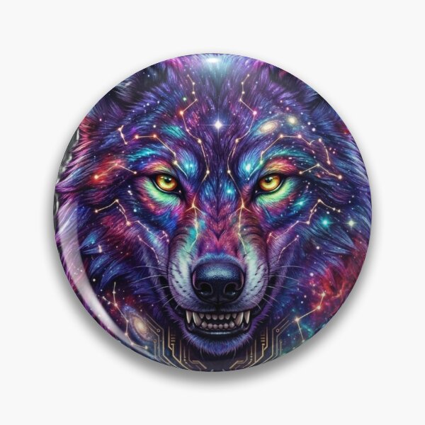 Item preview, Cosmic Galaxy Wolf Abstract Colorful Art designed and sold by JeevanStickers.