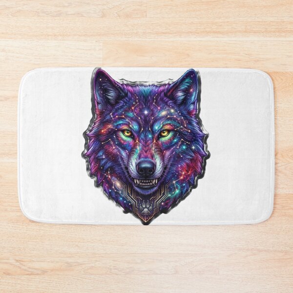 Item preview, Cosmic Galaxy Wolf Abstract Colorful Art designed and sold by JeevanStickers.