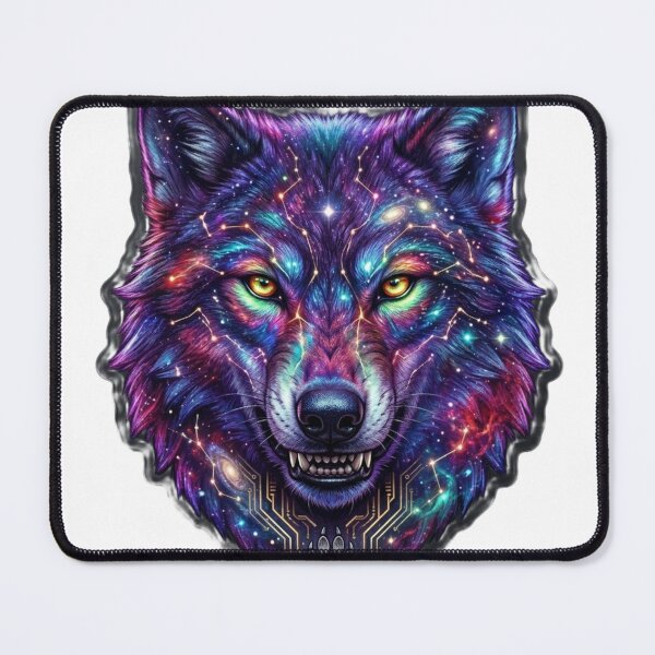 Item preview, Cosmic Galaxy Wolf Abstract Colorful Art designed and sold by JeevanStickers.