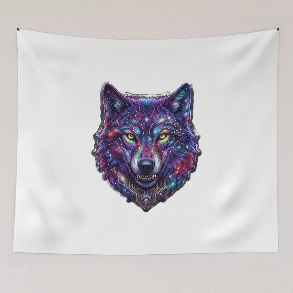 Item preview, Cosmic Galaxy Wolf Abstract Colorful Art designed and sold by JeevanStickers.