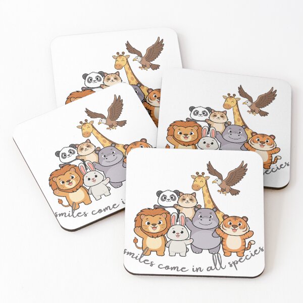 Item preview, Smiles Come in All Species — Cute Animal Group Cartoon Gift designed and sold by DonnaRaine.