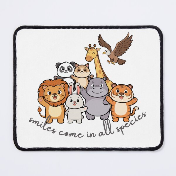 Item preview, Smiles Come in All Species — Cute Animal Group Cartoon Gift designed and sold by DonnaRaine.
