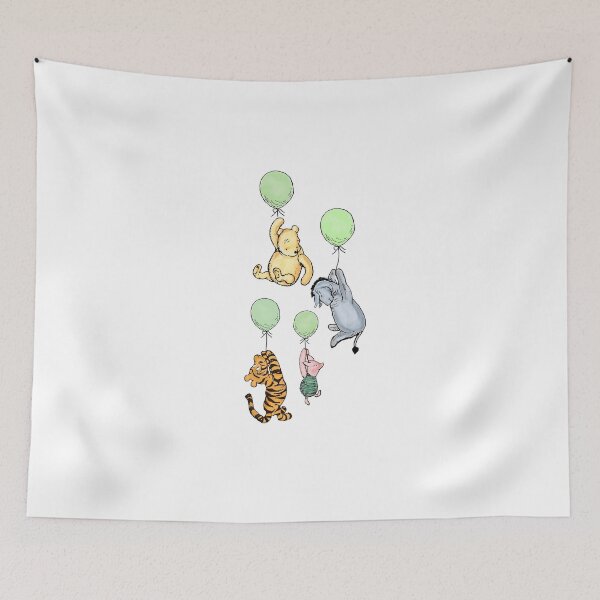 Item preview, Classic Winnie the Pooh Green Balloons designed and sold by ColorFlowArt.