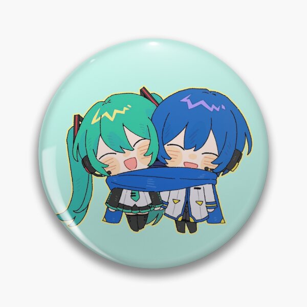 Item preview, Hatsune Miku and Kaito share a tender hug with a scarf designed and sold by loveiscosmic.