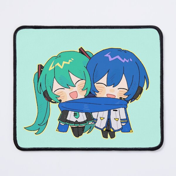 Item preview, Hatsune Miku and Kaito share a tender hug with a scarf designed and sold by loveiscosmic.