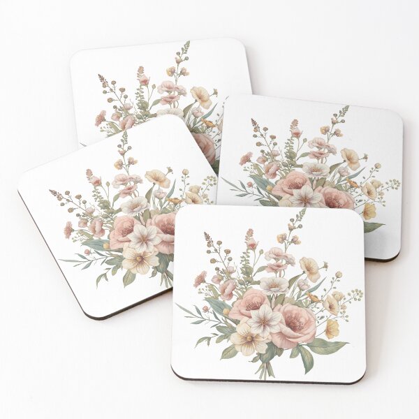 Item preview, Soft Blush Floral Bouquet Delicate Botanical Print designed and sold by FAGMAVisuals.