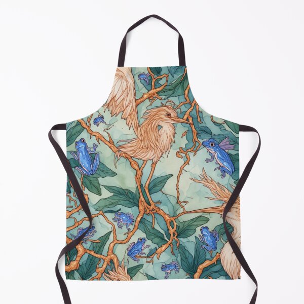 Item preview, Ethereal Wetland Harmony: Herons and Blue Frogs Pattern designed and sold by dcohea.