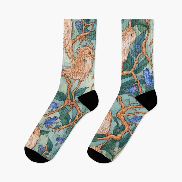 Item preview, Ethereal Wetland Harmony: Herons and Blue Frogs Pattern designed and sold by dcohea.