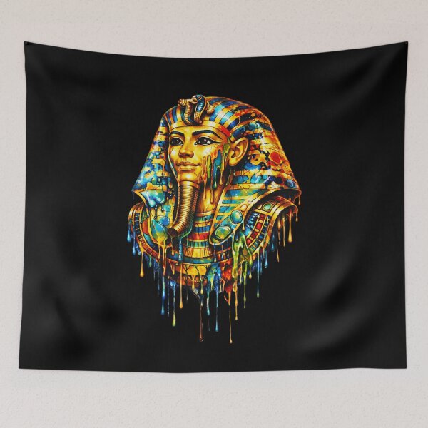 Item preview, Melting Golden Tutankhamun Mask – Liquid Gold Pharaoh Ancient Egypt Art designed and sold by GulfSignature.
