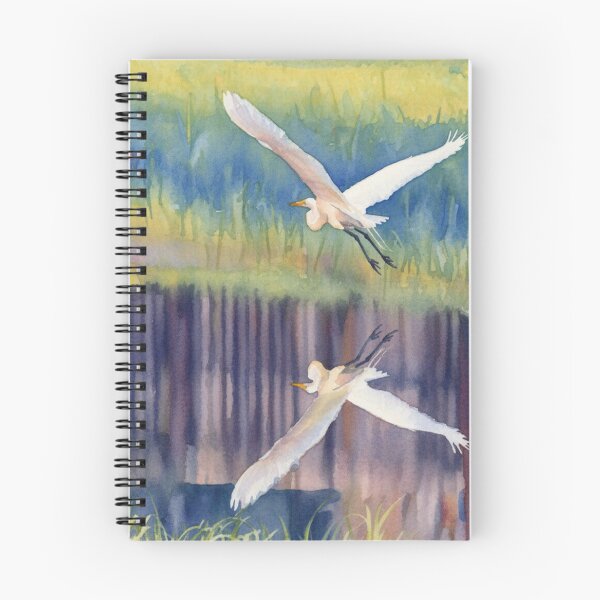 Item preview, Watercolor Style Great Egret Flying Over Canal designed and sold by Pondside-Pics.