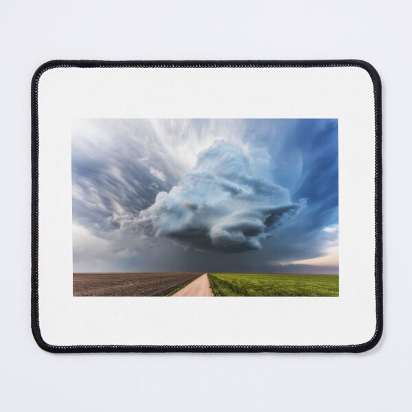 Item preview, Massive Supercell Storm Over Country Road – Dramatic Midwestern Tornado Alley Photography designed and sold by JohnManuelPhoto.