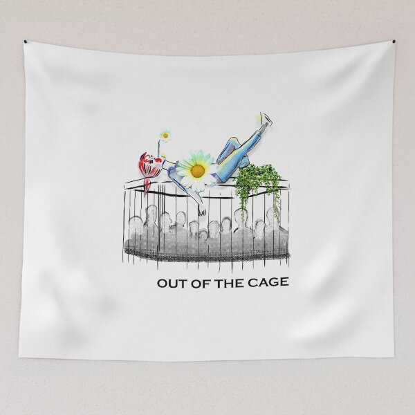 Item preview, Out of the Cage – Symbolic Freedom Art with Daisy Figure designed and sold by ChiaraPagani.