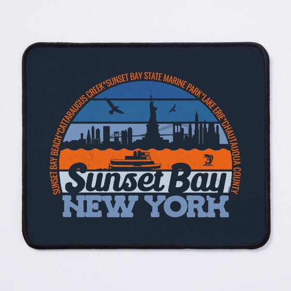 Item preview, Sunset Bay New York Sunset Retro Vintage Local Pride Logo designed and sold by CRHPOD20.