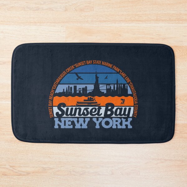 Item preview, Sunset Bay New York Sunset Retro Vintage Local Pride Logo designed and sold by CRHPOD20.