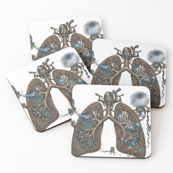 Item preview, Steampunk Biological Lungs Gears Mechanical Art designed and sold by JeevanStickers.