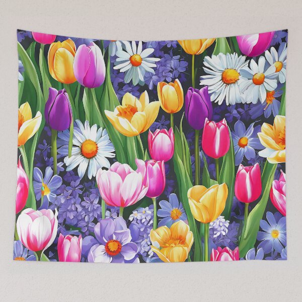 Item preview, Easter Springtime Pink, Purple and Red Flowers Art designed and sold by DEC02.