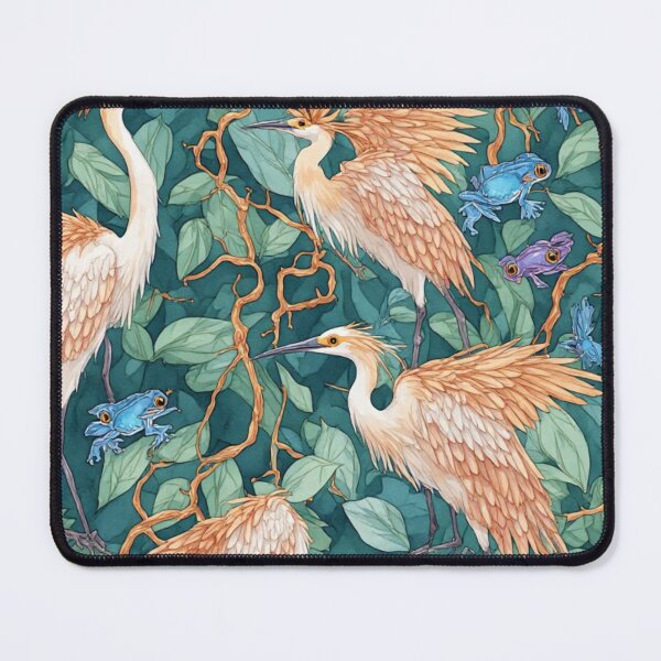 Item preview, Ethereal Wetland Harmony Herons and Blue Frogs Pattern designed and sold by dcohea.