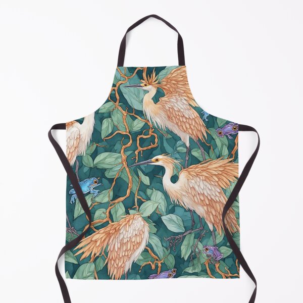 Item preview, Ethereal Wetland Harmony Herons and Blue Frogs Pattern designed and sold by dcohea.