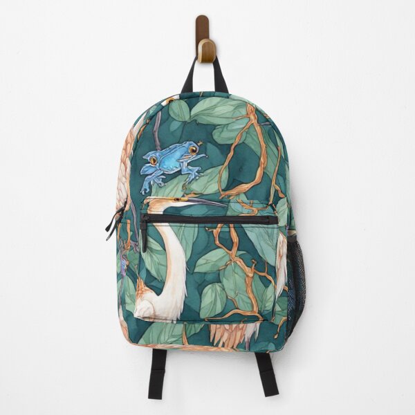 Item preview, Ethereal Wetland Harmony Herons and Blue Frogs Pattern designed and sold by dcohea.