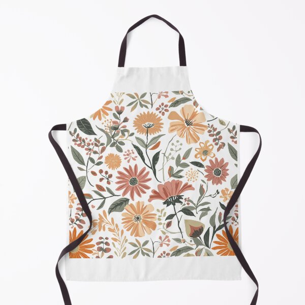 Item preview, Dark Floral Pattern Orange Earthy Wildflower Print designed and sold by FAGMAVisuals.